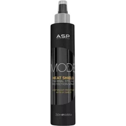 Heat damage from styling tools ,- ASP Mode Prepare Heat Shield Thermal Styling Protection Spray,250ml, Frizz and static ,- ASP Mode Prepare Heat Shield Thermal Styling Protection Spray,250ml, Dryness and dehydration ,- ASP Mode Prepare Heat Shield Thermal Styling Protection Spray,250ml, Breakage from frequent styling ,- ASP Mode Prepare Heat Shield Thermal Styling Protection Spray,250ml.