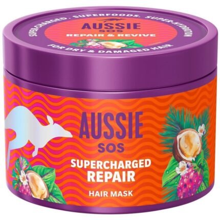 Damaged and weakened hair fibers,-Australian, SOS Supercharged Repair Hair Mask, 500ml,
