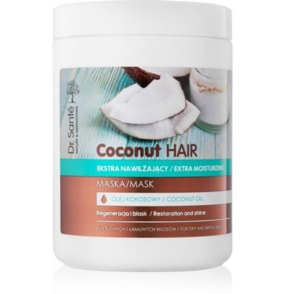 Dry and brittle hair,-Dr. Santé, Coconut Moisturizing Mask for Dry and Fragile Hair, 1000 ml,