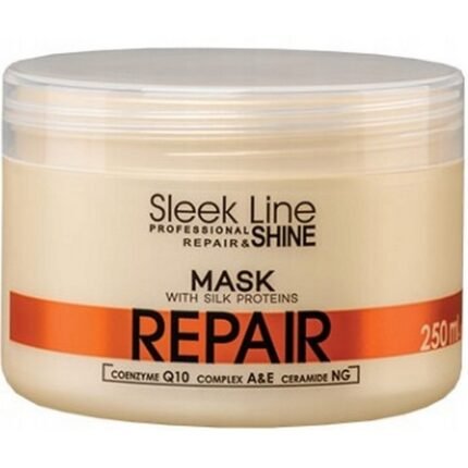 Damaged hair,-STAPIZ, SLEEK LINE REPAIR Silk Mask, 250ml,Frizz and unmanageable hair,-STAPIZ, SLEEK LINE REPAIR Silk Mask, 250ml,Weak and brittle hair,-STAPIZ, SLEEK LINE REPAIR Silk Mask, 250ml,Lack of shine and smoothness,-STAPIZ, SLEEK LINE REPAIR Silk Mask, 250ml.