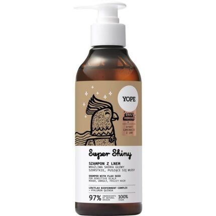 Weak or brittle hair needing strengthening - Yope, Daily Heroes Super Shiny Hair Shampoo with Flax 300ml,