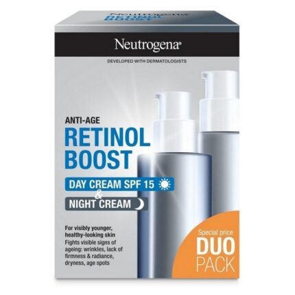 Wrinkles and fine lines – NEUTROGENA Retinol Boost Day + Night Cream, 2 x 50 ml , Uneven skin texture – NEUTROGENA Retinol Boost Day + Night Cream, 2 x 50 ml , Loss of skin radiance – NEUTROGENA Retinol Boost Day + Night Cream, 2 x 50 ml , Signs of premature aging – NEUTROGENA Retinol Boost Day + Night Cream, 2 x 50 ml
