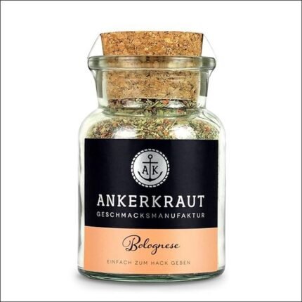 Lack of authentic Italian flavor in spaghetti Bolognese and lasagne –Ankerkraut Bolognese Spice for Italian Spaghetti Bolognese and Lasagne, 100 g in Cork Jar