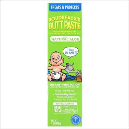 Diaper rash and skin redness – Boudreaux's Butt Paste, Diaper Ointment, with Natural Aloe, 4 oz (113 g)